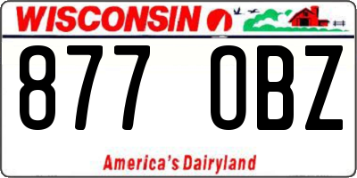WI license plate 877OBZ