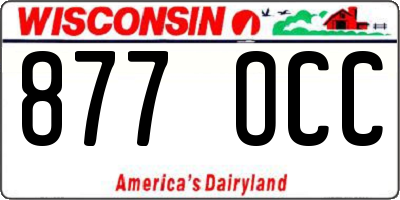WI license plate 877OCC