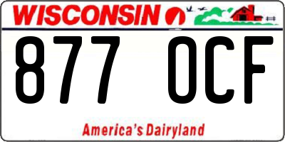 WI license plate 877OCF