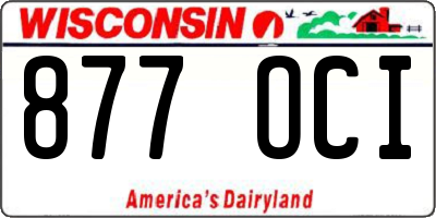 WI license plate 877OCI