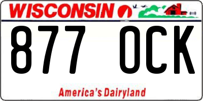 WI license plate 877OCK