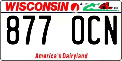 WI license plate 877OCN