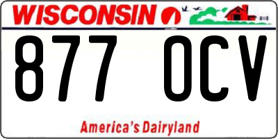 WI license plate 877OCV