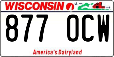 WI license plate 877OCW