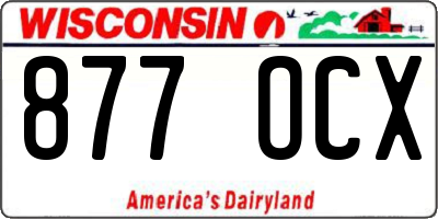 WI license plate 877OCX