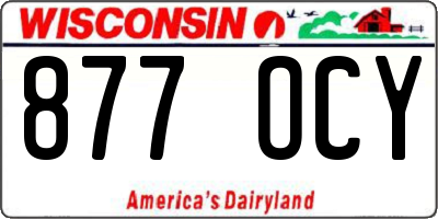 WI license plate 877OCY