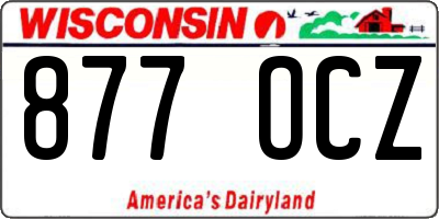 WI license plate 877OCZ