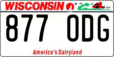 WI license plate 877ODG