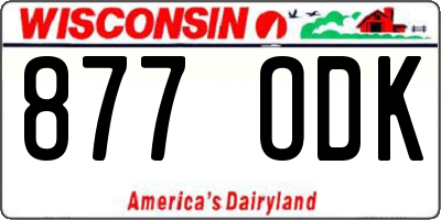 WI license plate 877ODK