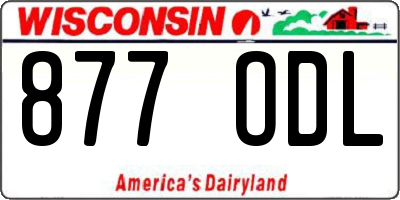 WI license plate 877ODL