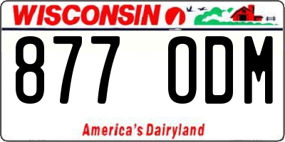 WI license plate 877ODM