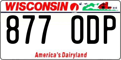 WI license plate 877ODP