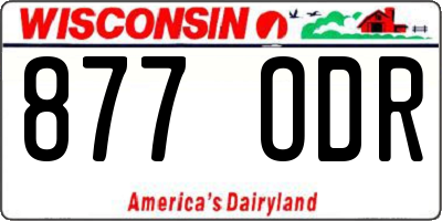 WI license plate 877ODR