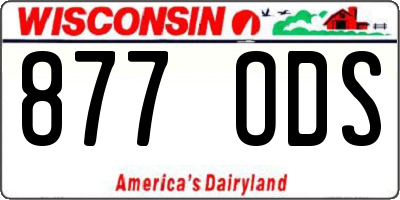 WI license plate 877ODS