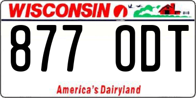 WI license plate 877ODT