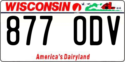 WI license plate 877ODV