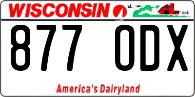 WI license plate 877ODX
