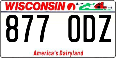 WI license plate 877ODZ