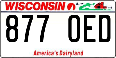 WI license plate 877OED