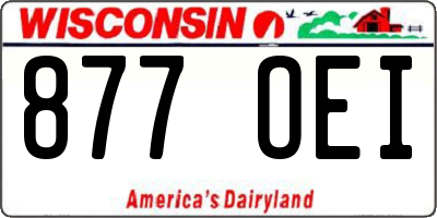 WI license plate 877OEI