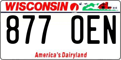 WI license plate 877OEN