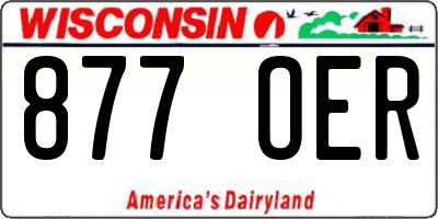 WI license plate 877OER