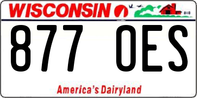 WI license plate 877OES