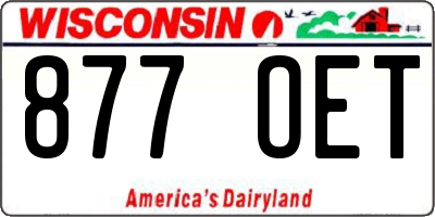 WI license plate 877OET
