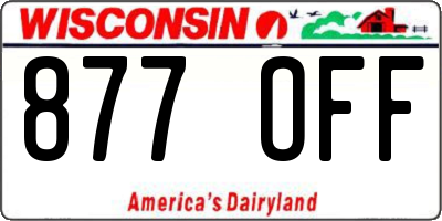 WI license plate 877OFF