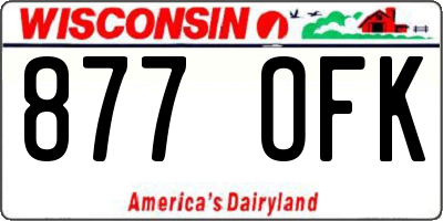 WI license plate 877OFK