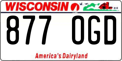 WI license plate 877OGD