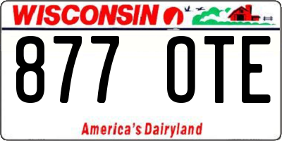 WI license plate 877OTE