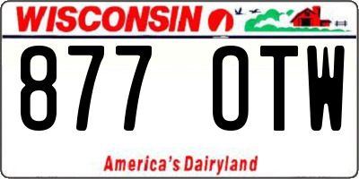 WI license plate 877OTW