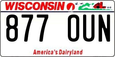 WI license plate 877OUN