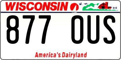 WI license plate 877OUS