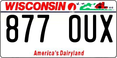 WI license plate 877OUX