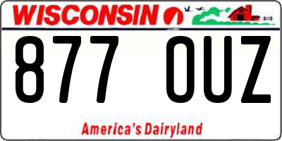 WI license plate 877OUZ