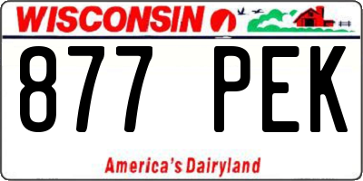 WI license plate 877PEK