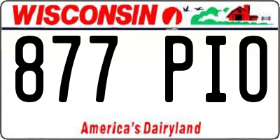 WI license plate 877PIO