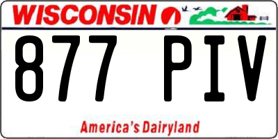WI license plate 877PIV