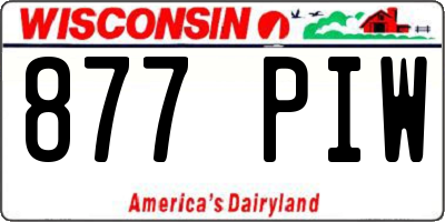 WI license plate 877PIW
