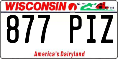 WI license plate 877PIZ