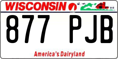 WI license plate 877PJB