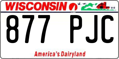 WI license plate 877PJC