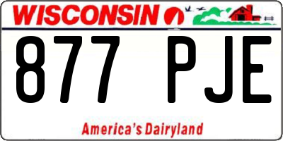 WI license plate 877PJE