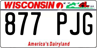 WI license plate 877PJG