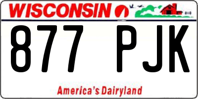 WI license plate 877PJK