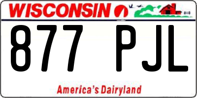 WI license plate 877PJL