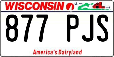 WI license plate 877PJS