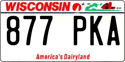 WI license plate 877PKA